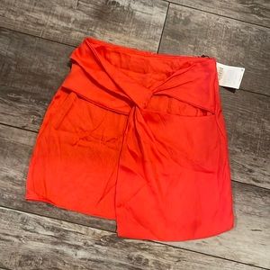 NWT ZARA CORAL COLORED  KNOTTED SKIRT
